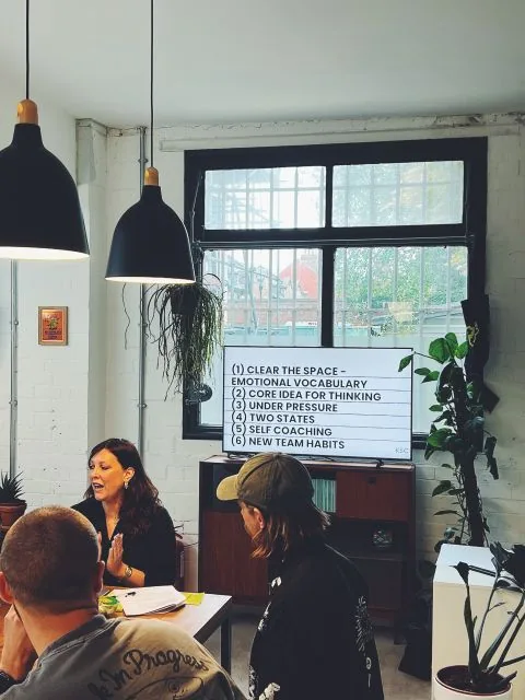 Kate Southerby facilitating a Fiasco Design studio workshop on emotional awareness and team culture