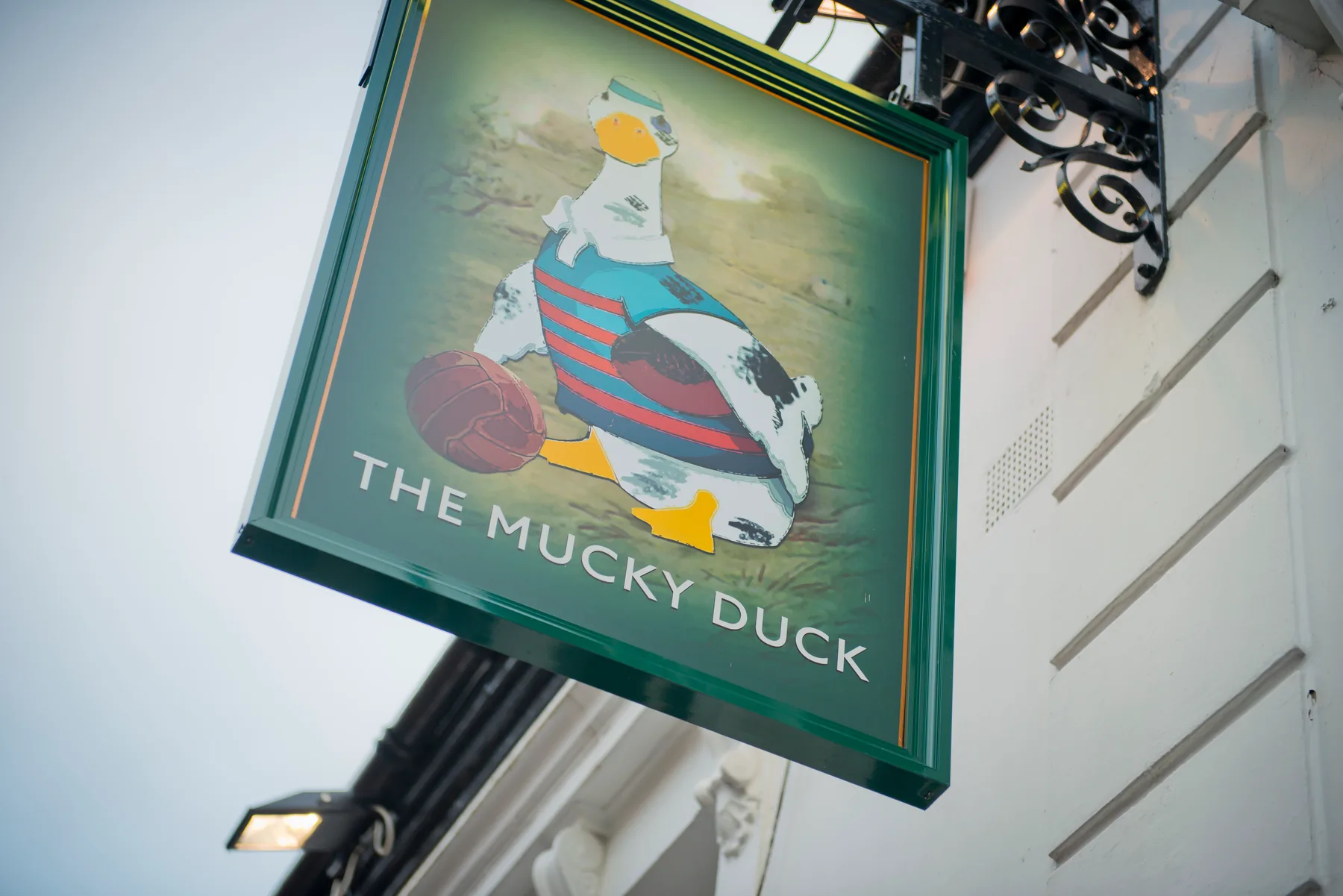 The Mucky Duck pub sign, representing Greene King hospitality leadership