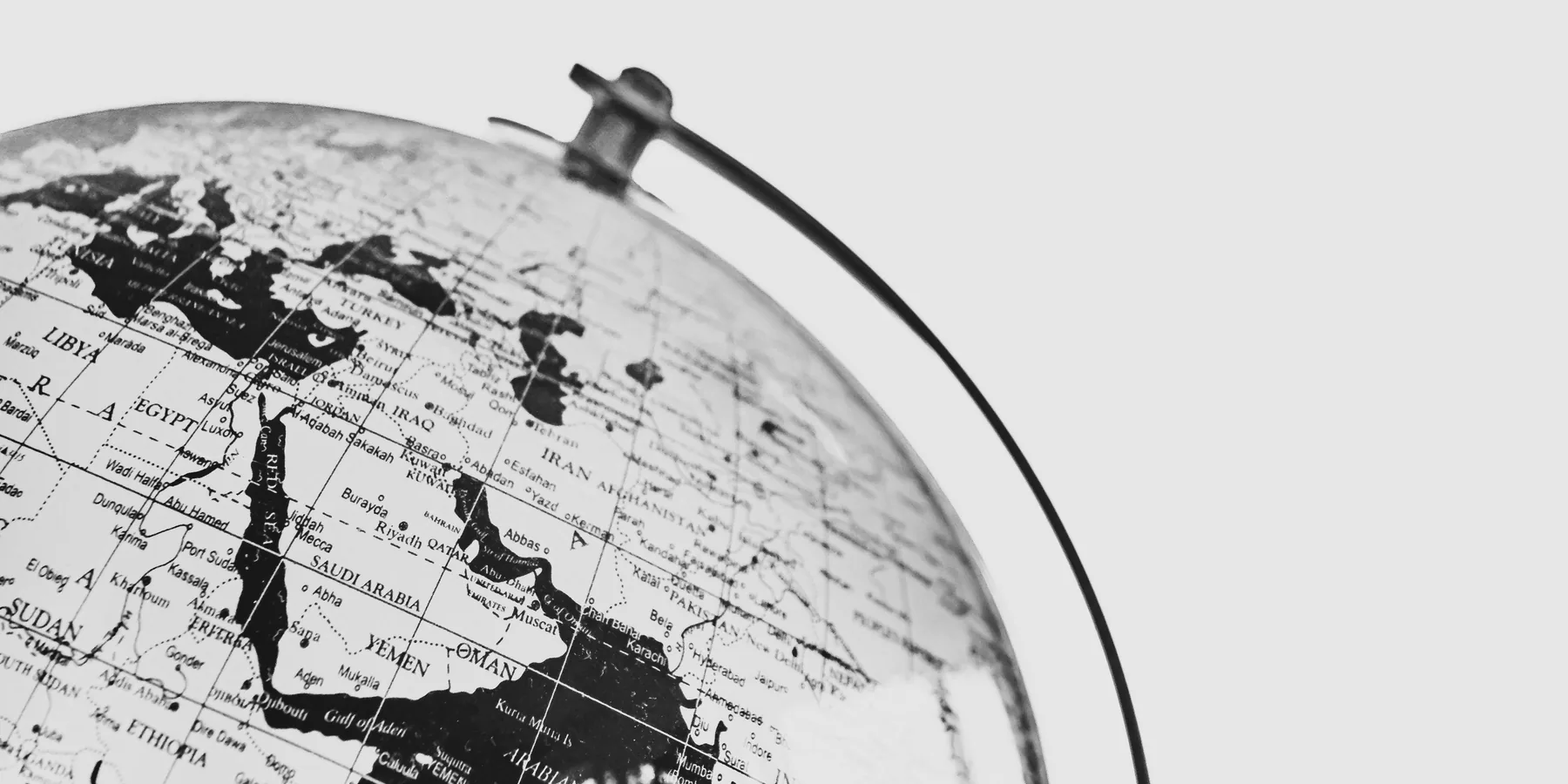 Black and white close-up of a globe, representing Publicis Groupe UK global media leadership